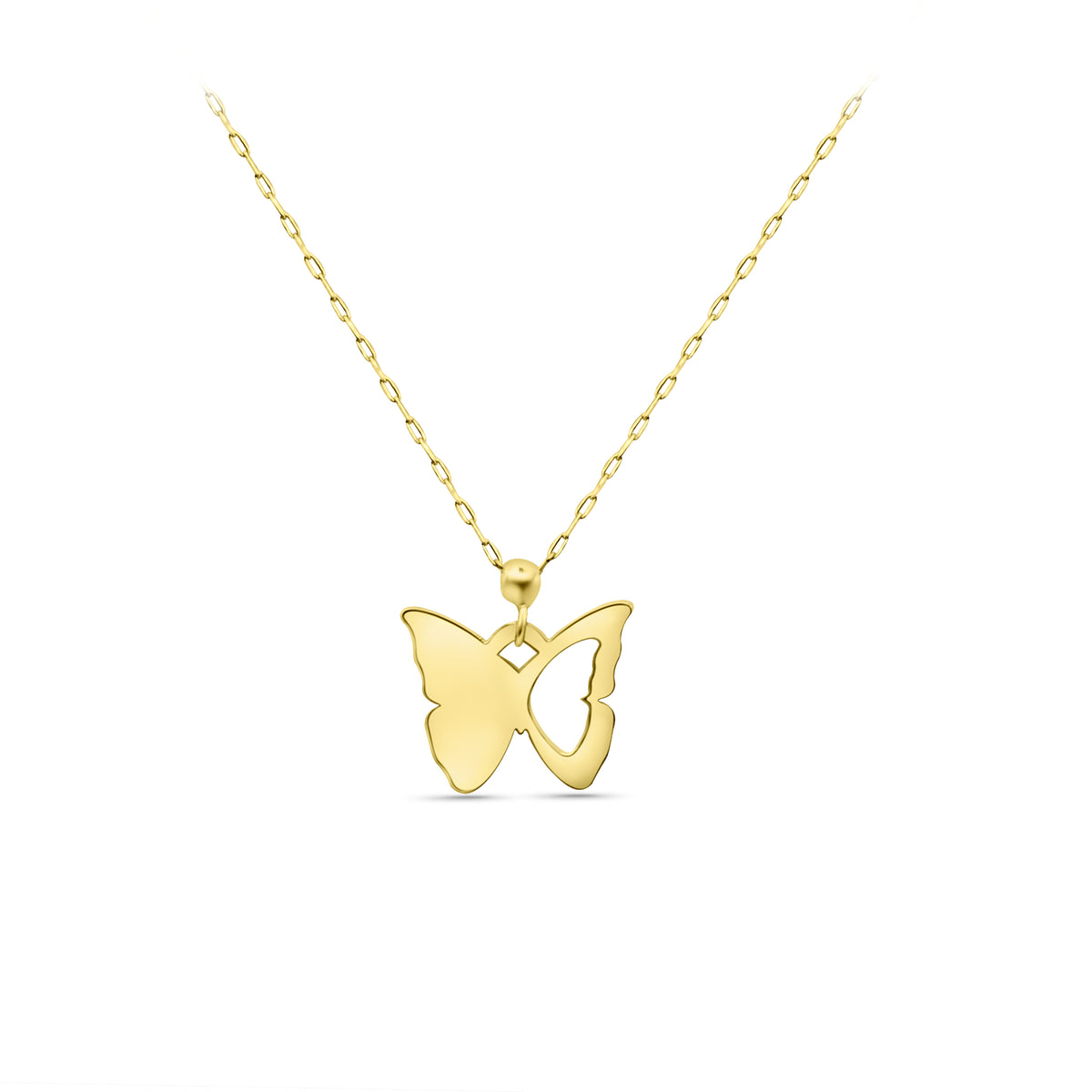 Butterfly Whispers 14k Solid Gold Necklace