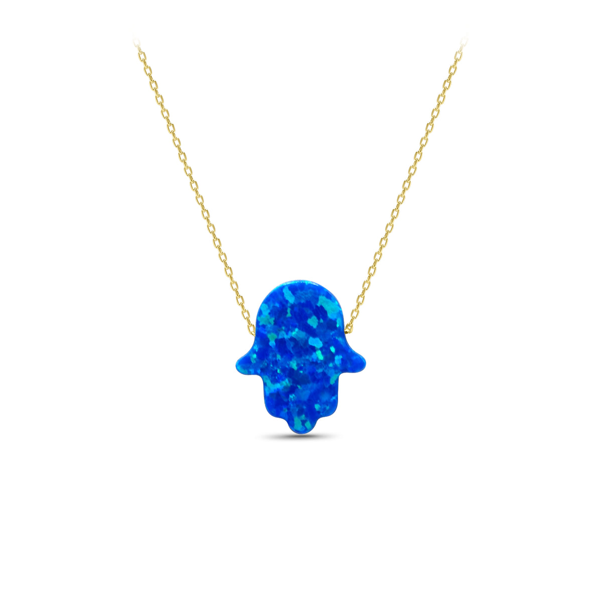 Opal Dreams 14k Solid Gold Hamsa Necklace