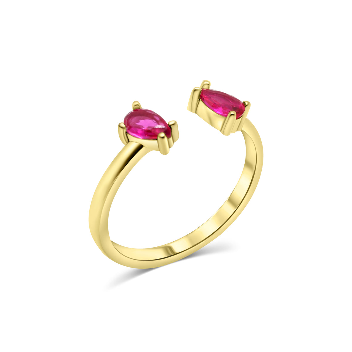 Pear Shape Ruby Stone 14k Gold Ring